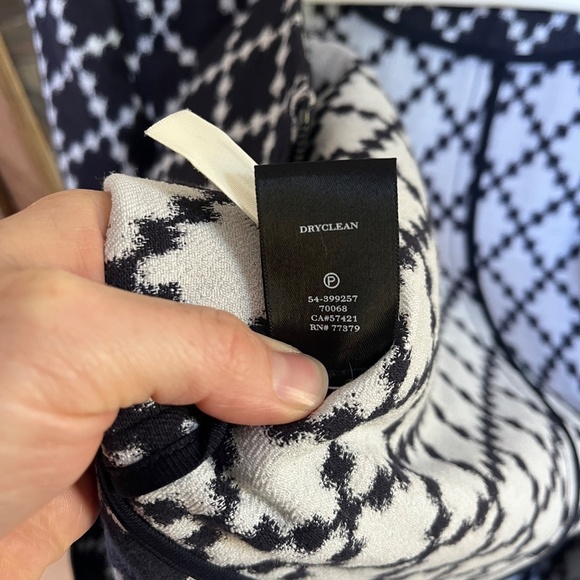 Ann Taylor Geo Diamond Zip Jacket Blazer Office Career | Navy Blue | Size 10 - Picture 11 of 13